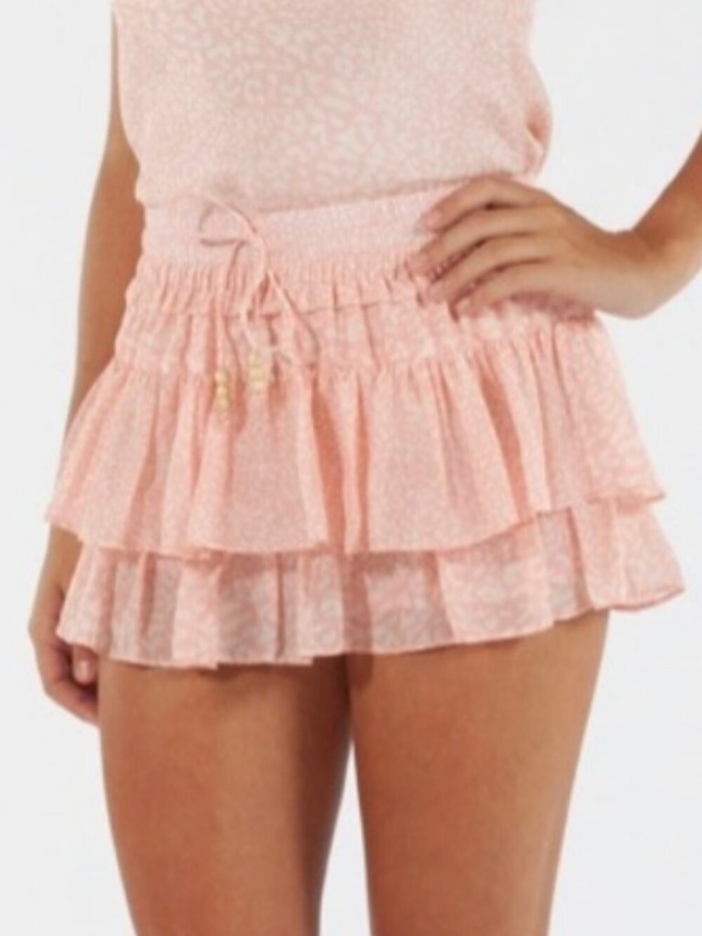 Flannel Australia NWT Jonah Short in Blush Tulip Print size US 2 Silk Skort